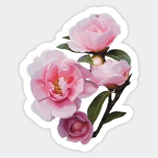 Pretty pink floral roses on a stem Sticker